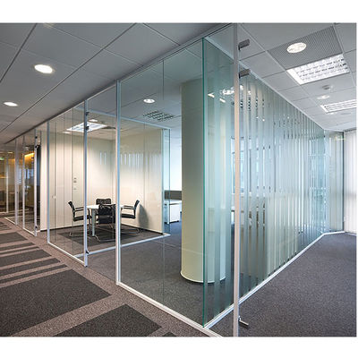 Murs de séparation en verre pliable à cadre en aluminium à vitrage unique Murs de séparation de bureau coulissants