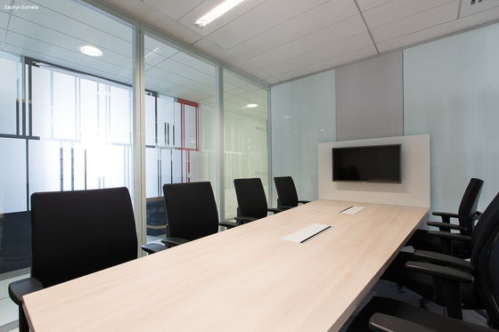 Parement de séparation en verre à cadre fixe en aluminium portable pour bâtiment