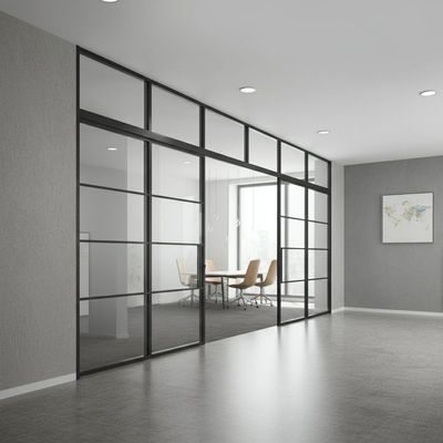 Murs de séparation en verre de bureau à double cadre en aluminium coulissant pour salles de conférence