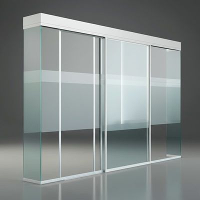 Un bon prix. Murs de séparation en verre de bureau coulissants à cadre unique vitré pour les centres d'exposition en ligne
