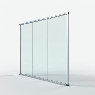 Un bon prix. Parement de bureau en alliage d'aluminium en verre supporté pour un seul vitrage en ligne