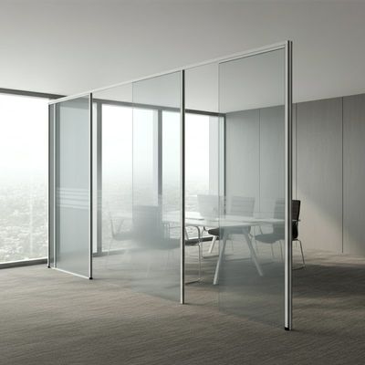 Parement vitré de bureau hautement stable pour espace de travail avec finition en verre d'art