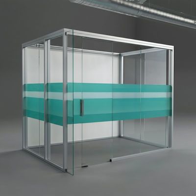 Mur de séparation en verre de bureau en aluminium fonctionnel et élégant pour les bureaux modernes