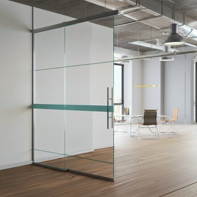 Murs de cloisons en verre de bureau panoramique trempé pour murs coulissants