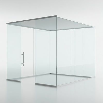 100 mm d'épaisseur Solutions de cloisons et de séparateurs de bureaux en verre sans cadre moderne