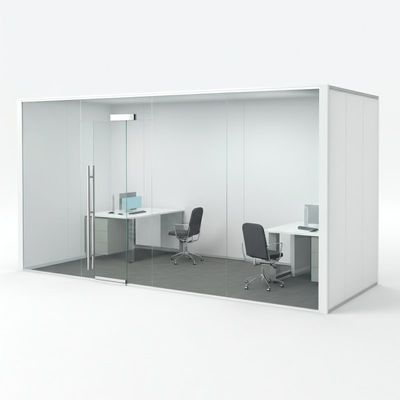 Vue complète Murs de cloisons de bureau en verre Cadre en aluminium Murs de cloisons fixes en verre