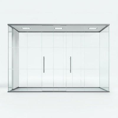 Parement en verre en aluminium moderne avec portes battantes