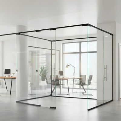Parement en verre de bureau panoramique trempé pour diviseur pliable