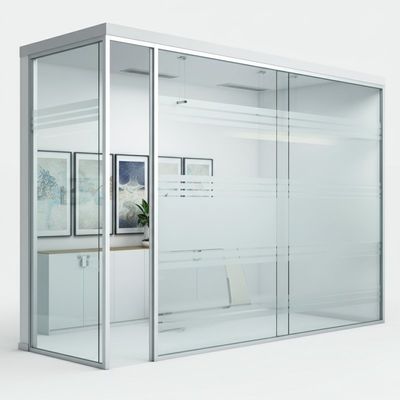 Cadre en aluminium bureau panoramique mur de séparation en verre pour le glissement suspendu